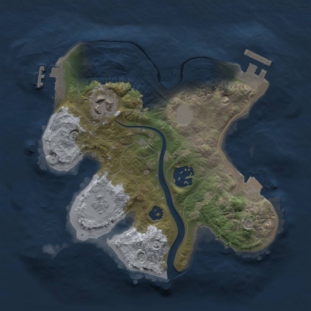 Rust Map: Procedural Map, Size: 2200, Seed: 1756943310, 6 Monuments