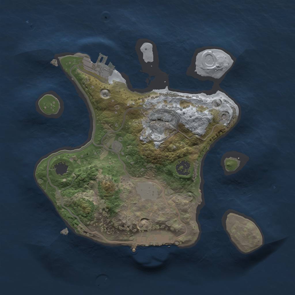 Rust Map: Procedural Map, Size: 2000, Seed: 388367724, 7 Monuments
