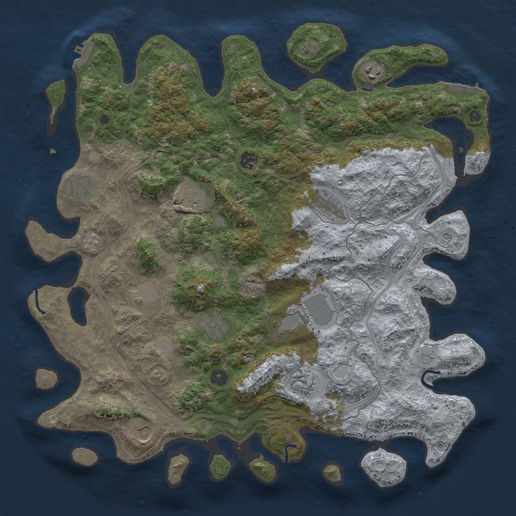 Rust Map: Procedural Map, Size: 4500, Seed: 2154933, 20 Monuments