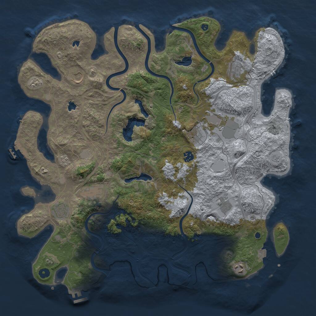 Rust Map: Procedural Map, Size: 4500, Seed: 123123, 16 Monuments