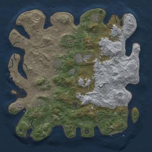 Thumbnail Rust Map: Procedural Map, Size: 4500, Seed: 123123, 20 Monuments