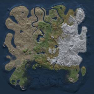 Thumbnail Rust Map: Procedural Map, Size: 4500, Seed: 123123, 16 Monuments