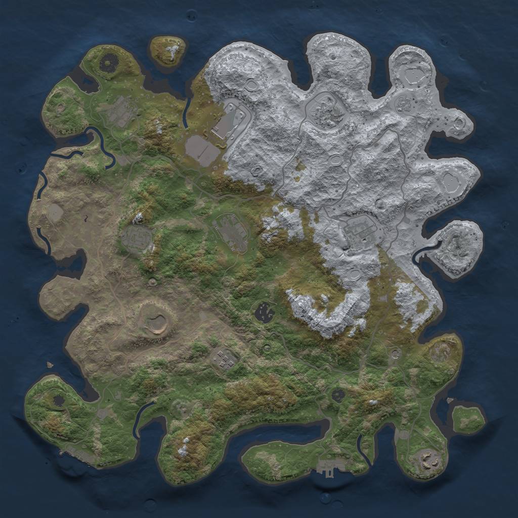 Rust Map: Procedural Map, Size: 4001, Seed: 31313, 19 Monuments