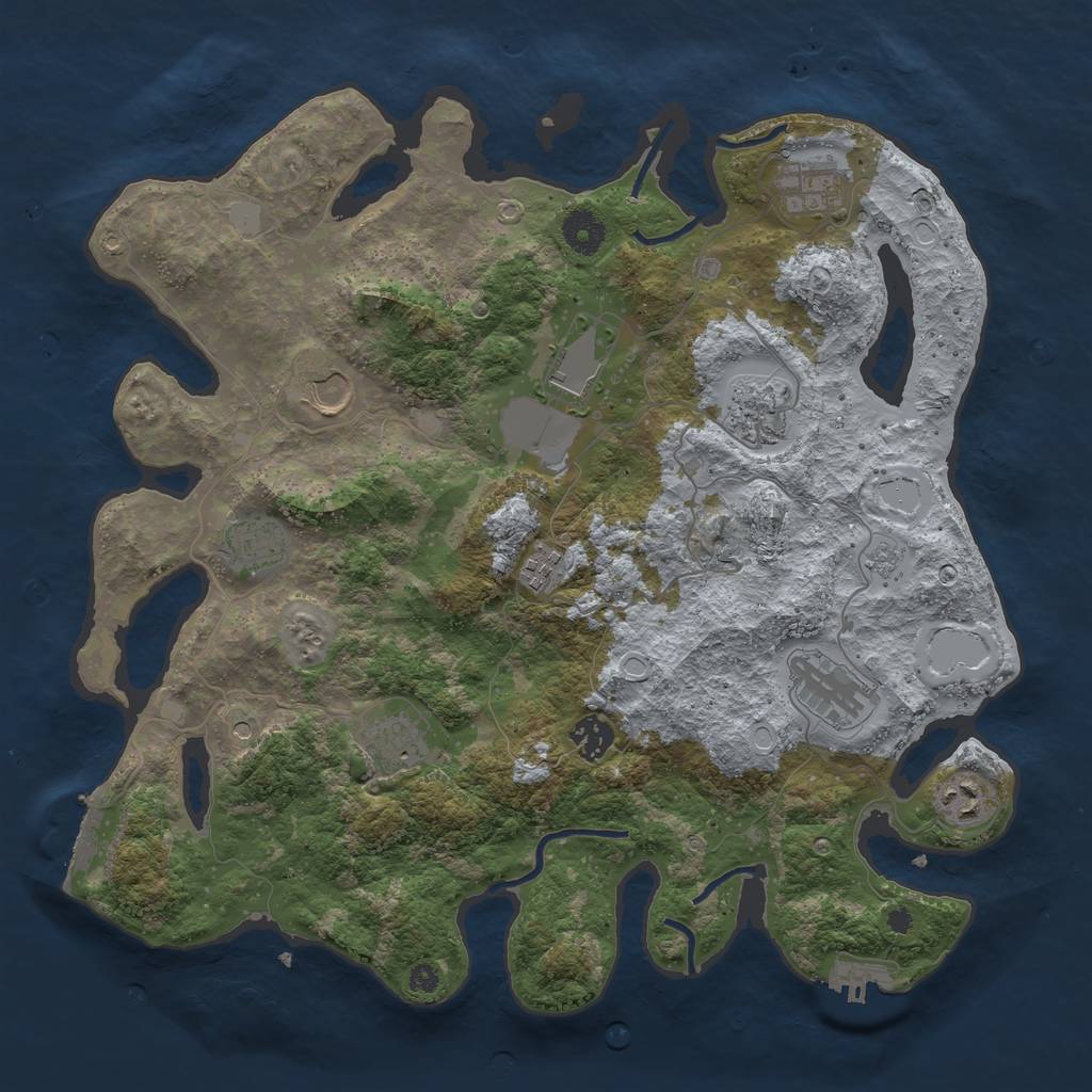 Rust Map: Procedural Map, Size: 3800, Seed: 1762829539, 19 Monuments