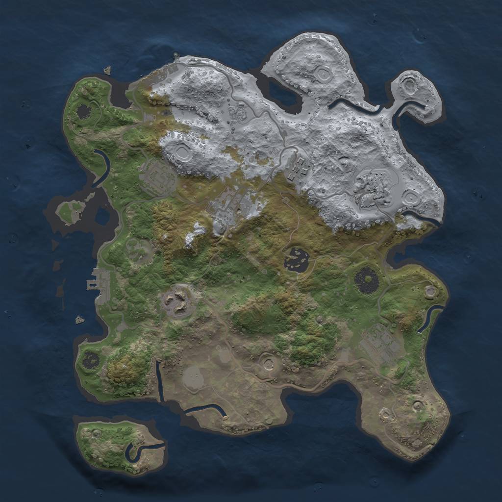 Rust Map: Procedural Map, Size: 3000, Seed: 67543456, 16 Monuments