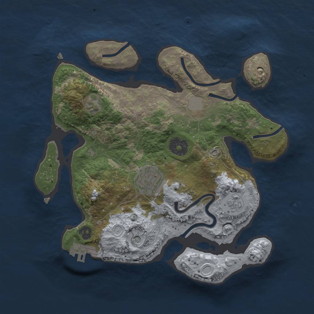 Rust Map: Procedural Map, Size: 2500, Seed: 29410607, 9 Monuments