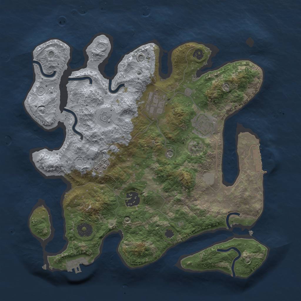 Rust Map: Procedural Map, Size: 3000, Seed: 1623296, 13 Monuments