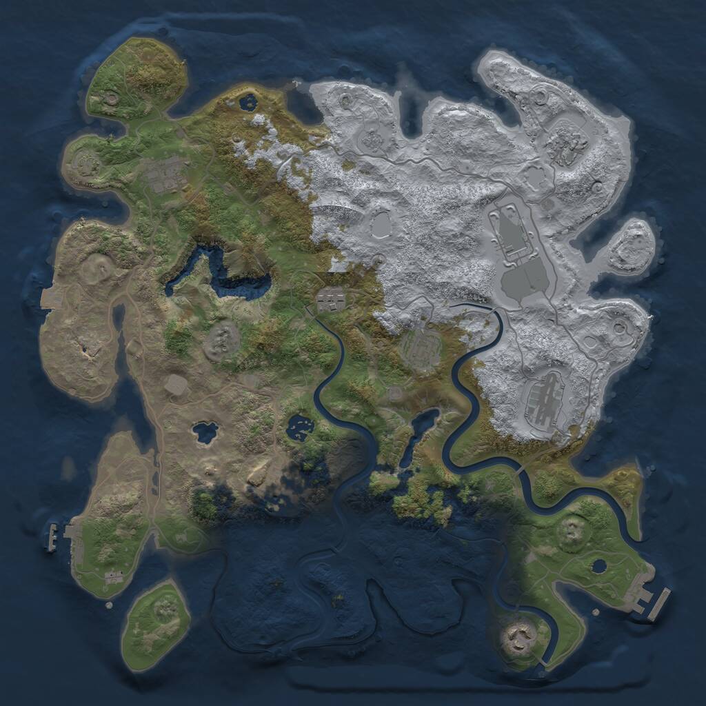 Rust Map: Procedural Map, Size: 4000, Seed: 7981653, 15 Monuments