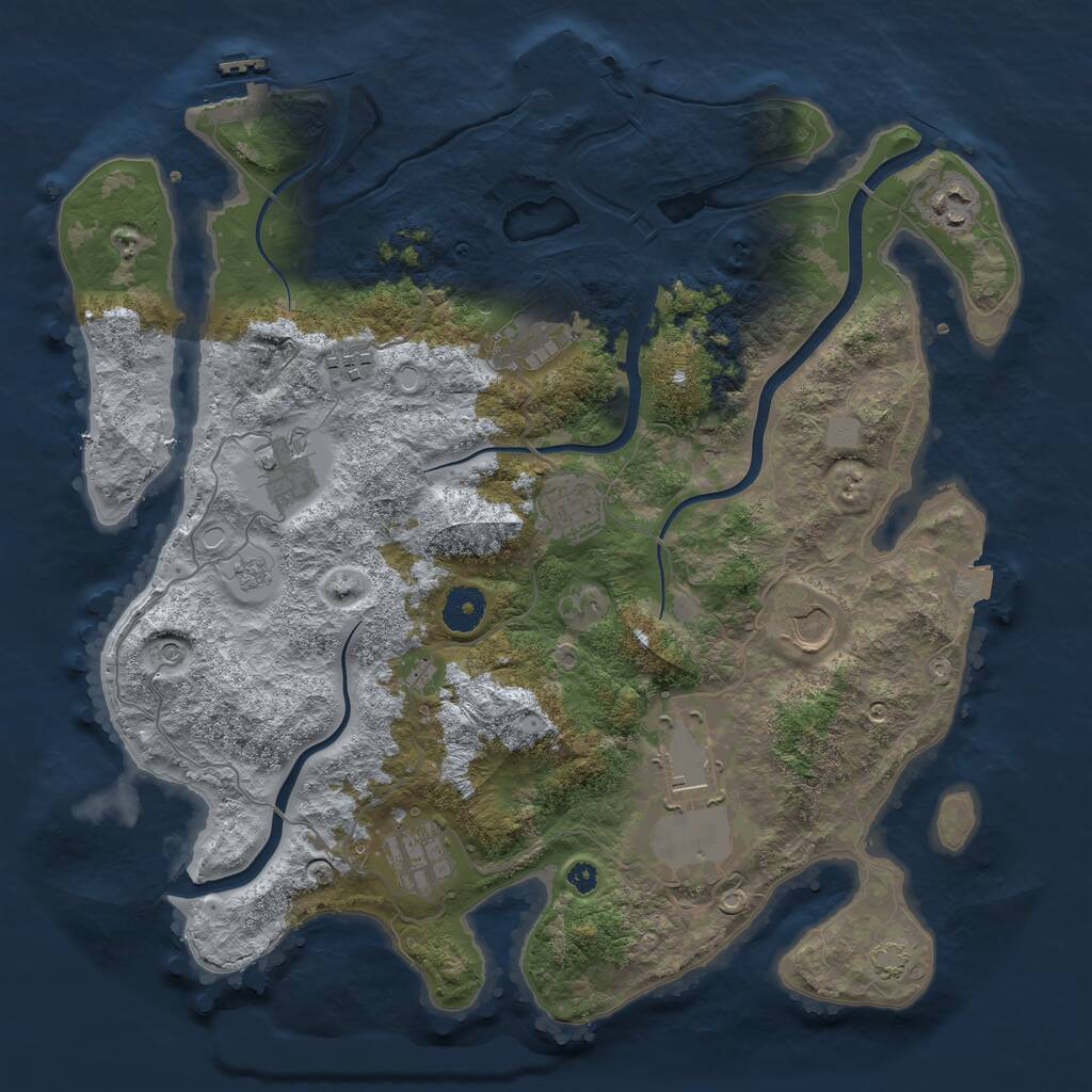 Rust Map: Procedural Map, Size: 3700, Seed: 849480, 14 Monuments