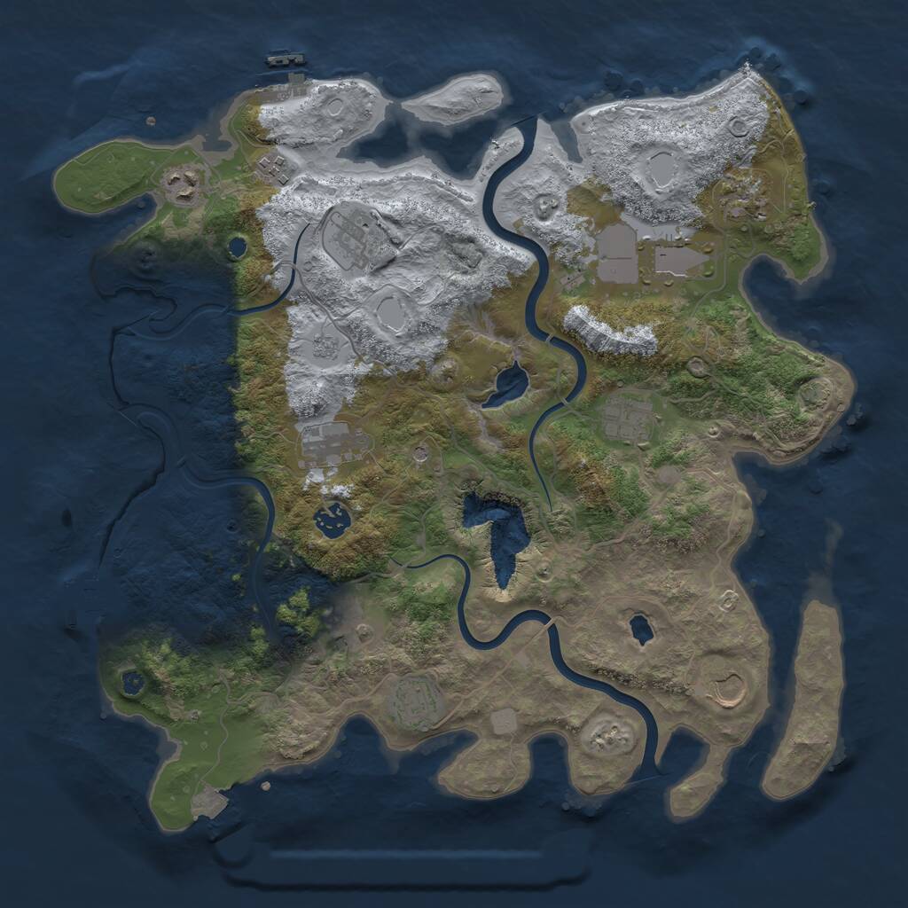 Rust Map: Procedural Map, Size: 4000, Seed: 482604369, 17 Monuments