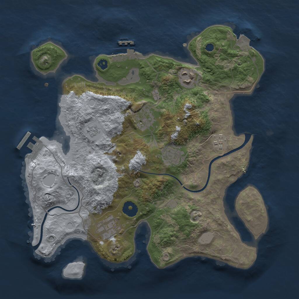 Rust Map: Procedural Map, Size: 3000, Seed: 1528268598, 9 Monuments