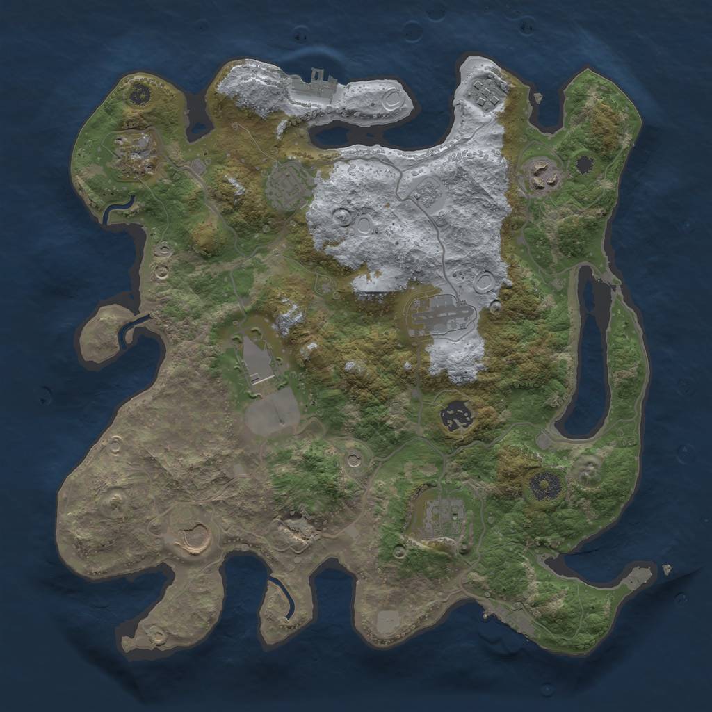 Rust Map: Procedural Map, Size: 3500, Seed: 1923194029, 18 Monuments