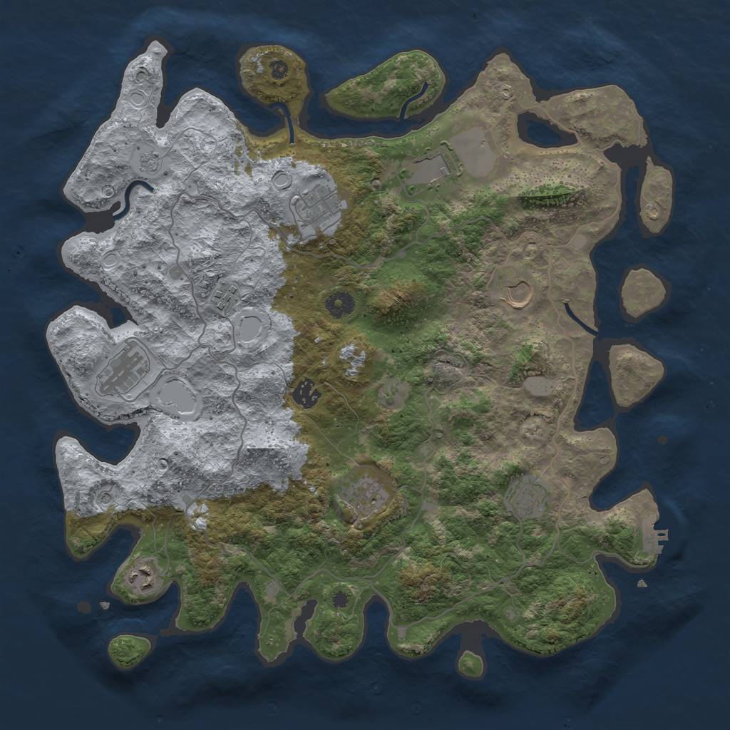 Rust Map: Procedural Map, Size: 4000, Seed: 34234234, 15 Monuments