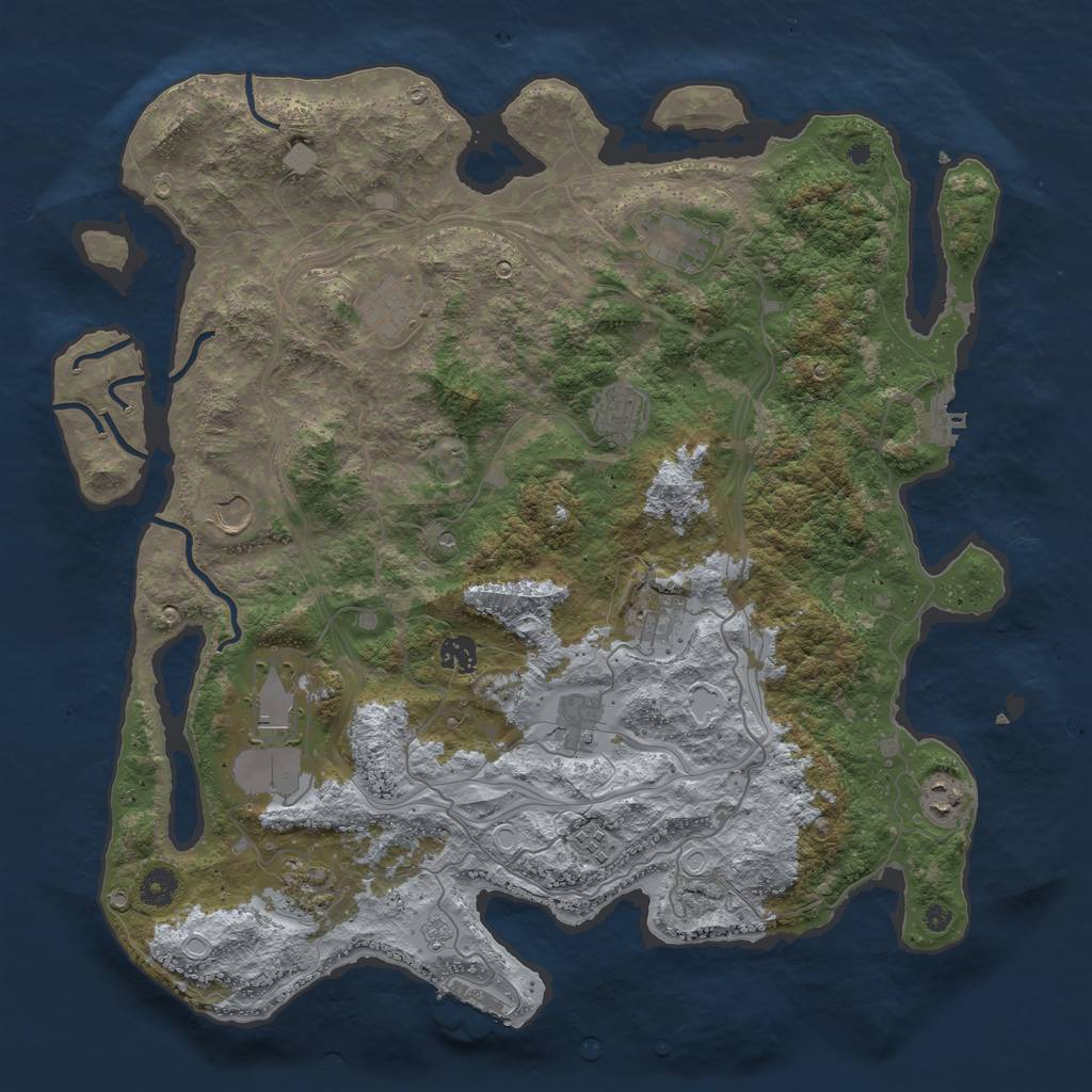 Rust Map: Procedural Map, Size: 4250, Seed: 683039334, 20 Monuments