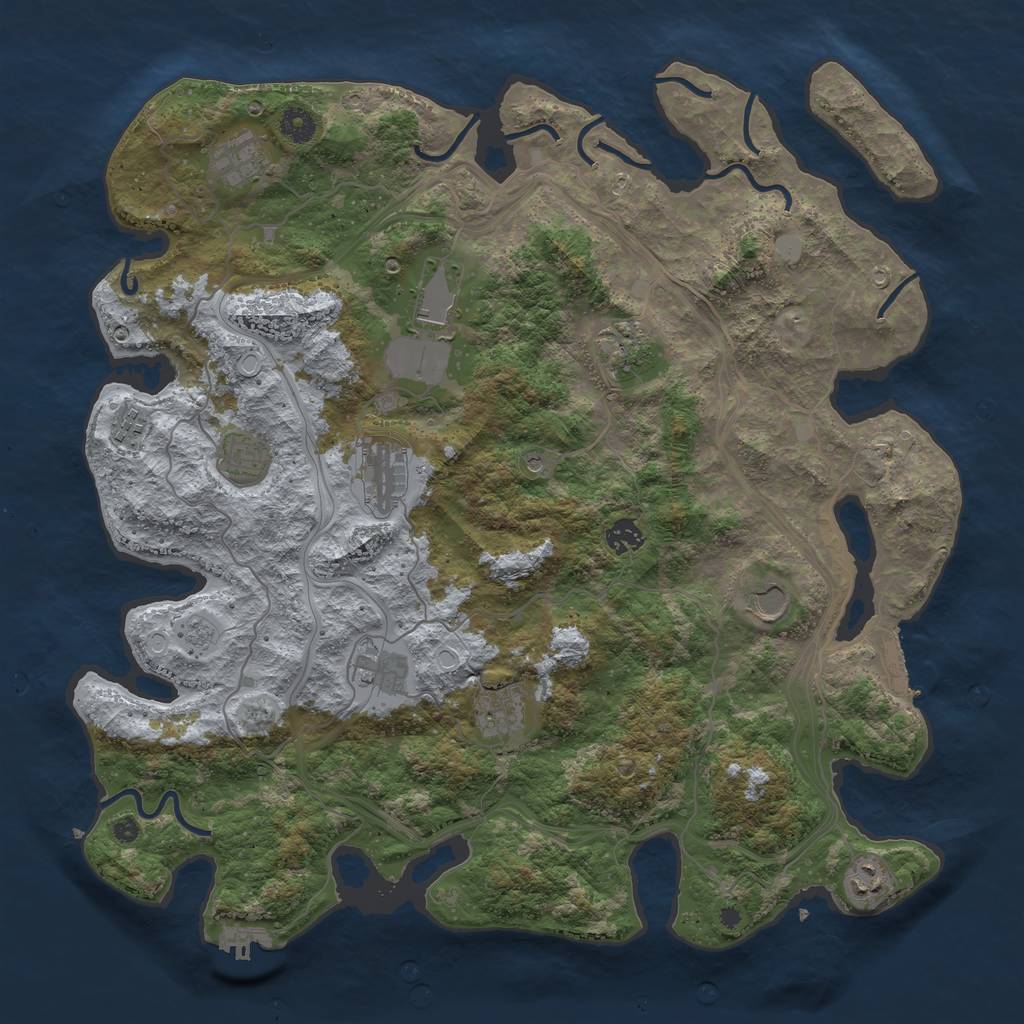 Rust Map: Procedural Map, Size: 4300, Seed: 42679139, 20 Monuments
