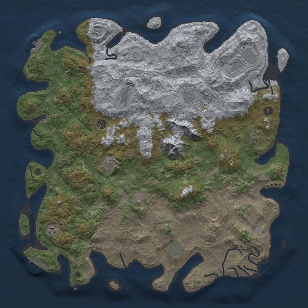 Rust Map: Procedural Map, Size: 5000, Seed: 151551, 20 Monuments