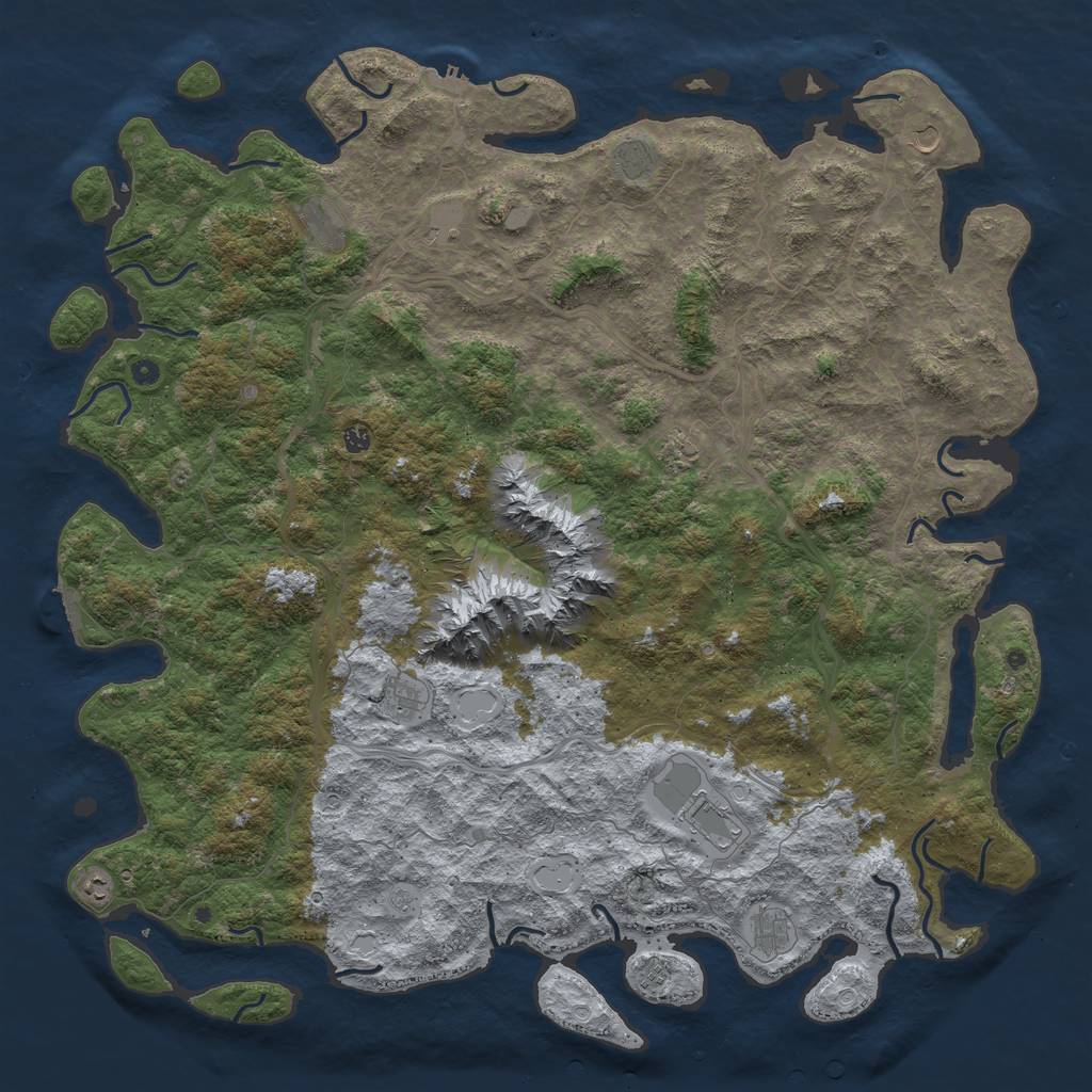 Rust Map: Procedural Map, Size: 6000, Seed: 978016597, 20 Monuments