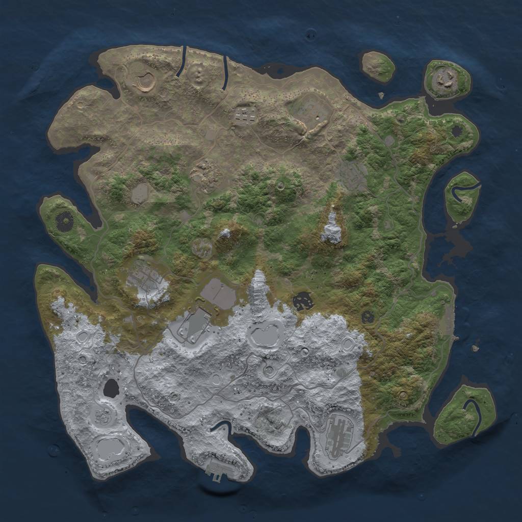 Rust Map: Procedural Map, Size: 4000, Seed: 948689644, 19 Monuments