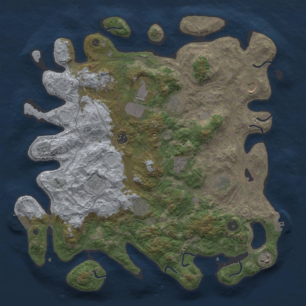 Rust Map: Procedural Map, Size: 4300, Seed: 32228621, 20 Monuments