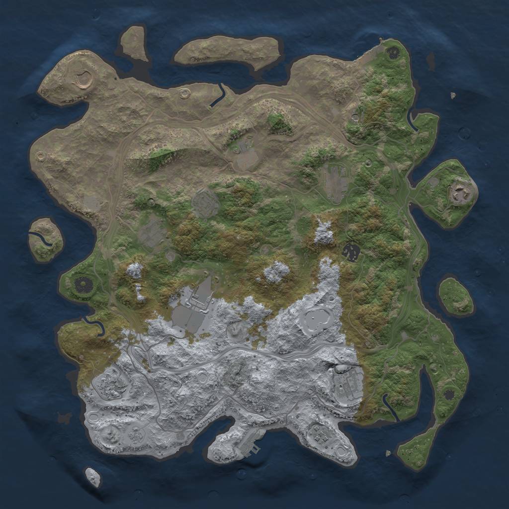 Rust Map: Procedural Map, Size: 4250, Seed: 474360550, 20 Monuments