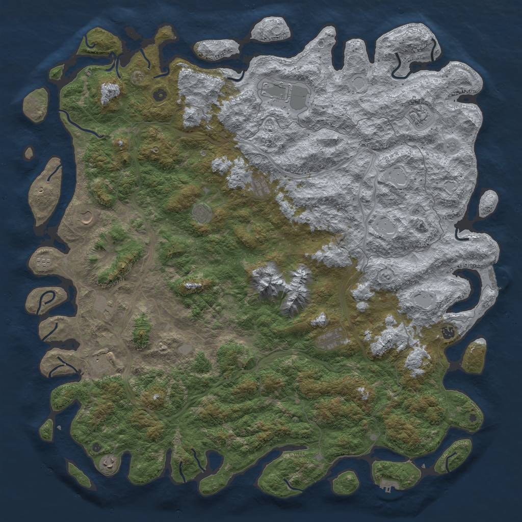Rust Map: Procedural Map, Size: 6000, Seed: 16661, 20 Monuments