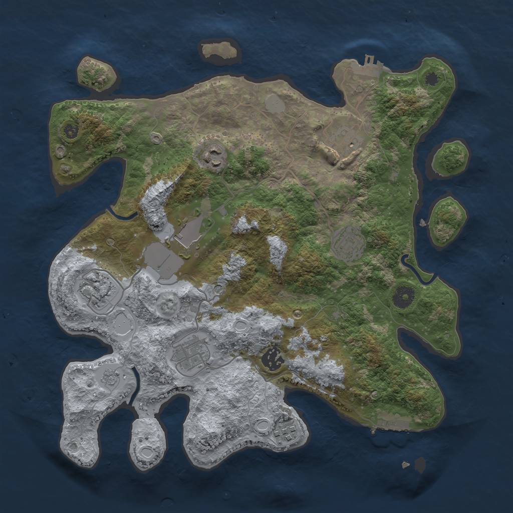 Rust Map: Procedural Map, Size: 3500, Seed: 1559329871, 15 Monuments