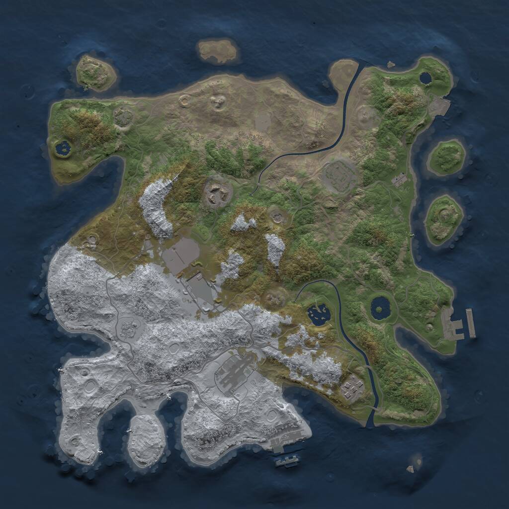 Rust Map: Procedural Map, Size: 3500, Seed: 1559329871, 12 Monuments