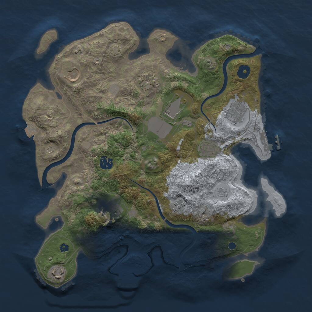 Rust Map: Procedural Map, Size: 3500, Seed: 697963, 15 Monuments