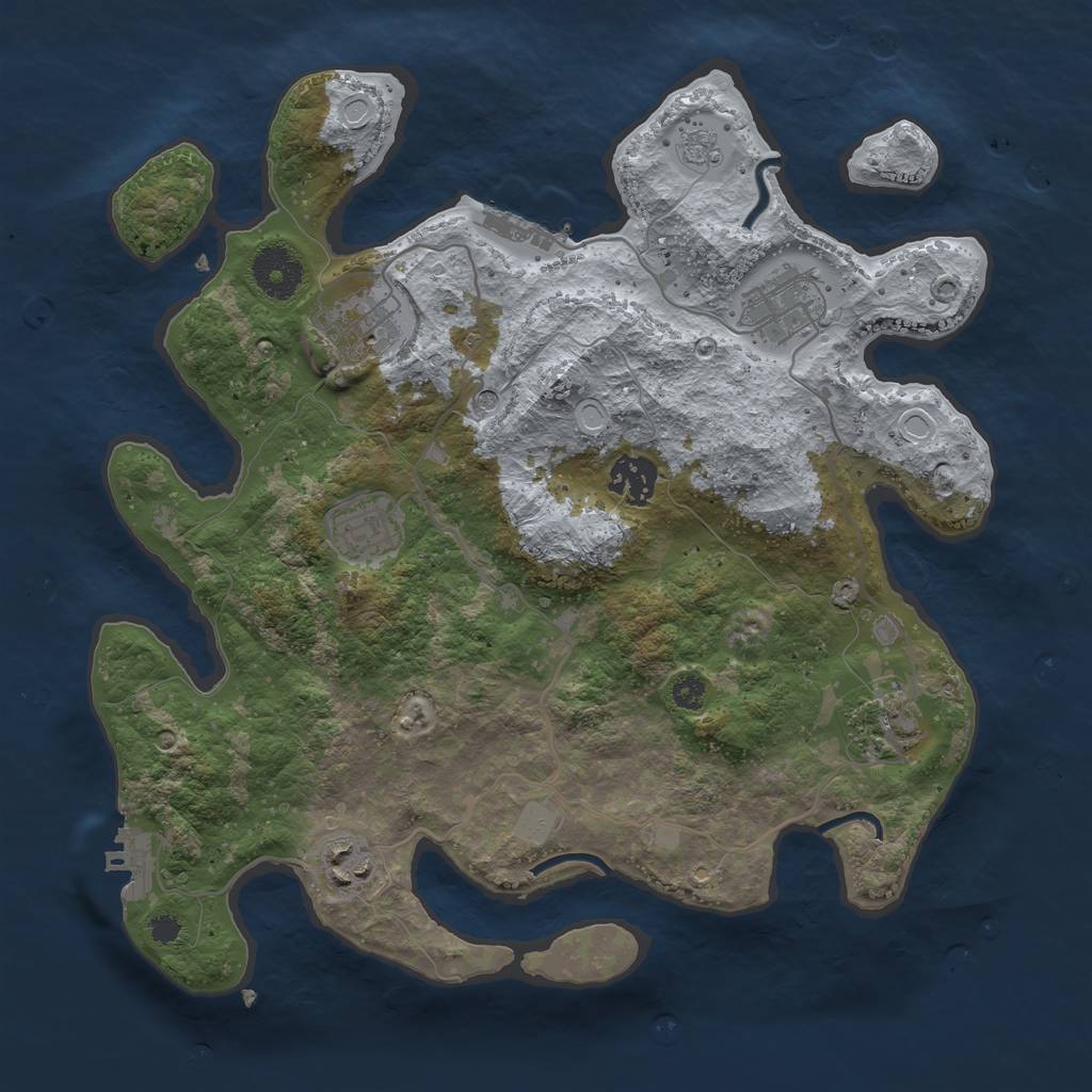 Rust Map: Procedural Map, Size: 3300, Seed: 69, 13 Monuments