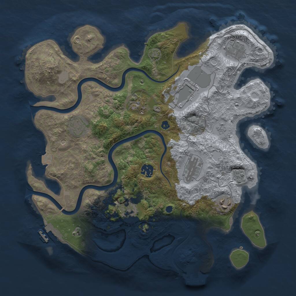 Rust Map: Procedural Map, Size: 3500, Seed: 62903529, 15 Monuments