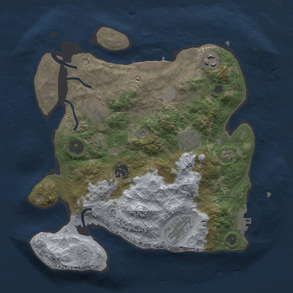 Rust Map: Procedural Map, Size: 3000, Seed: 6584, 14 Monuments