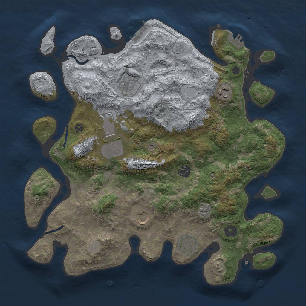 Rust Map: Procedural Map, Size: 3600, Seed: 19892108, 16 Monuments