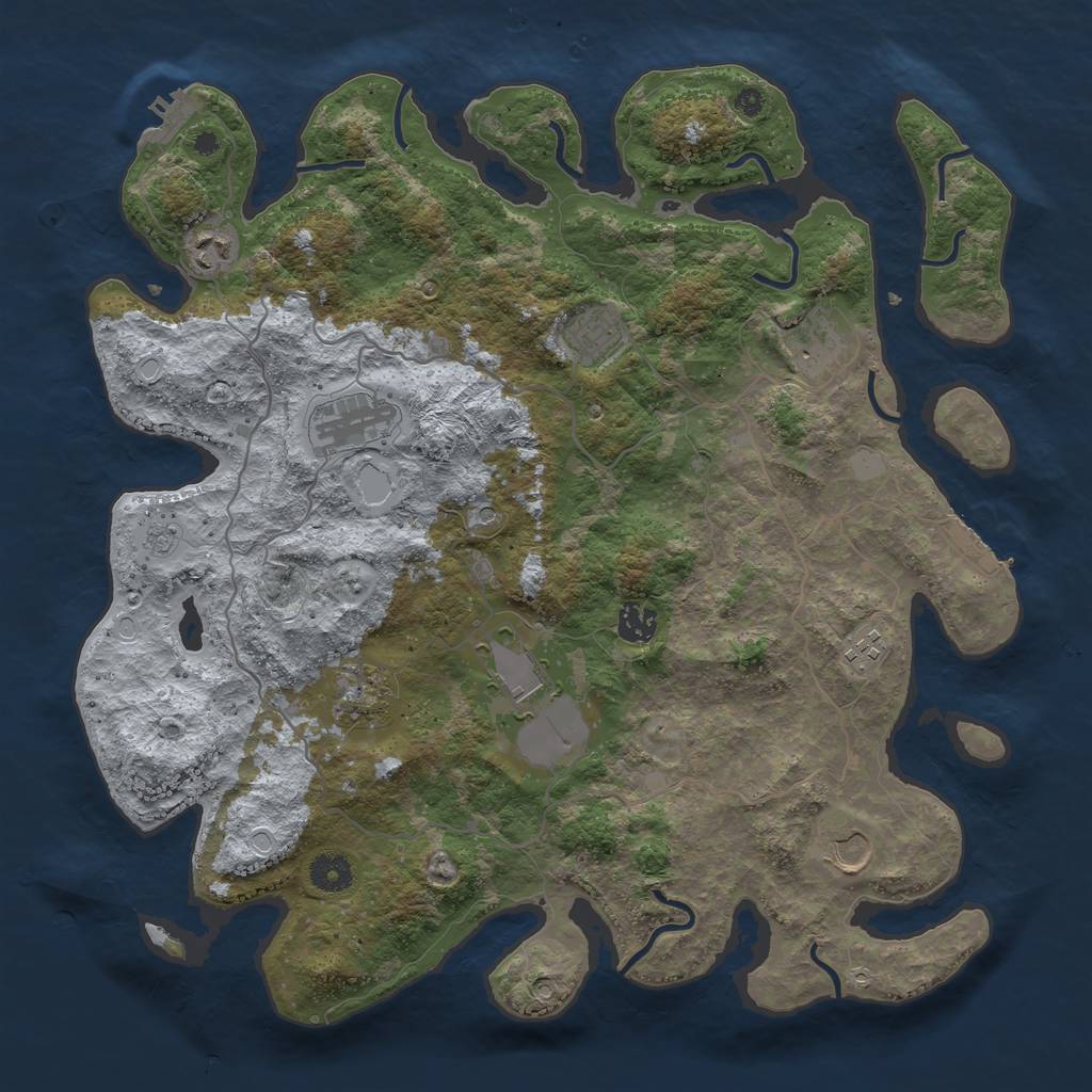 Rust Map: Procedural Map, Size: 4000, Seed: 139070546, 18 Monuments