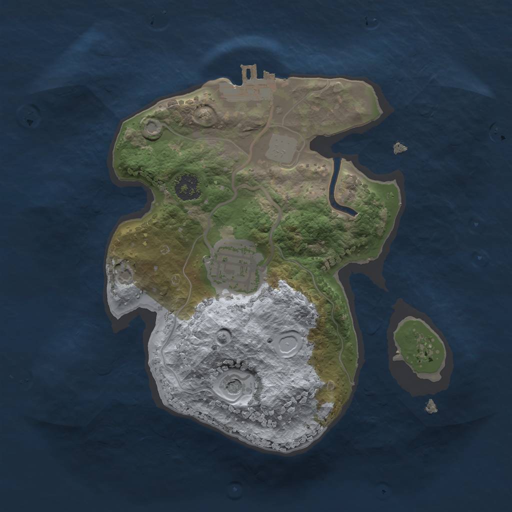 Rust Map: Procedural Map, Size: 2000, Seed: 535787037, 6 Monuments