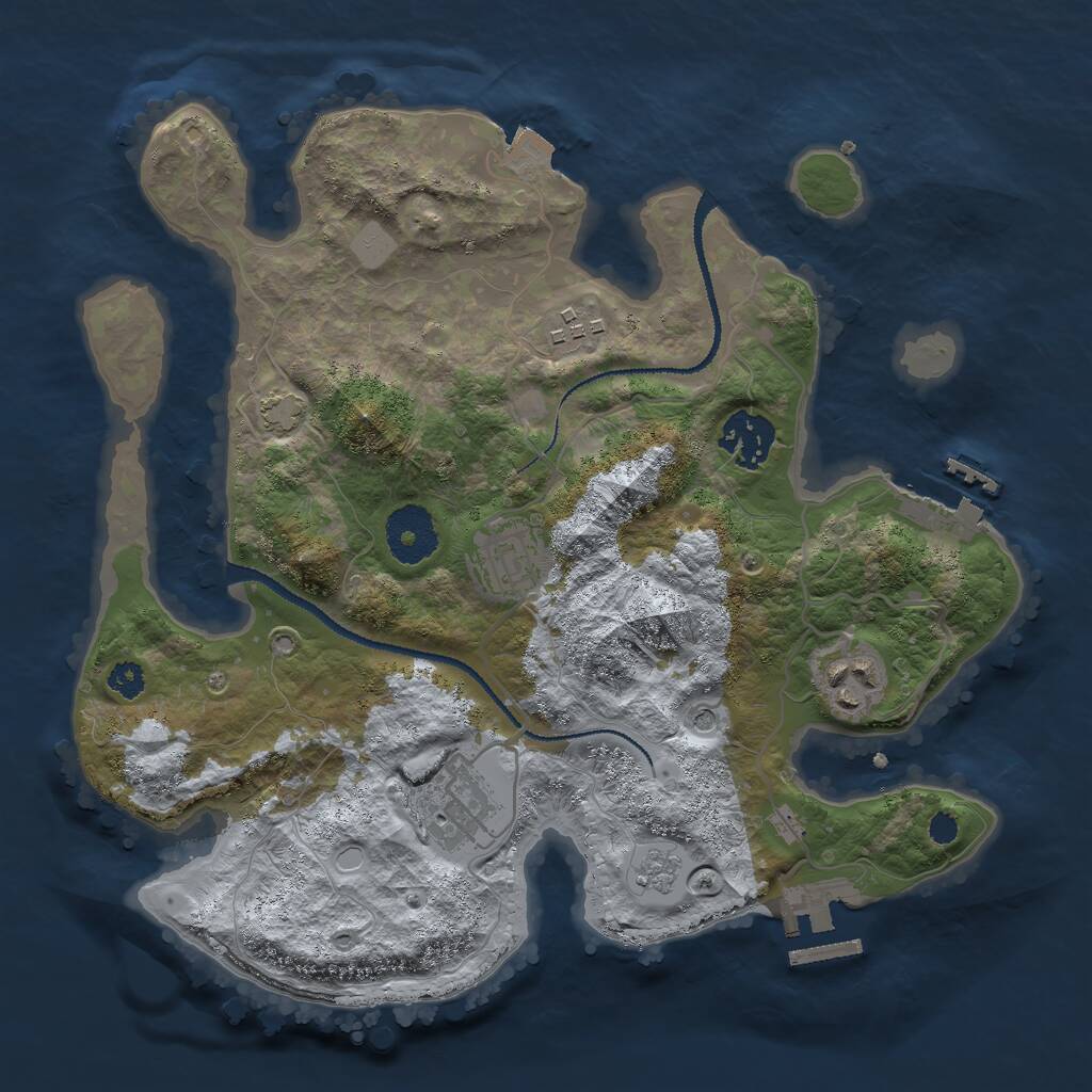 Rust Map: Procedural Map, Size: 3000, Seed: 6192, 11 Monuments