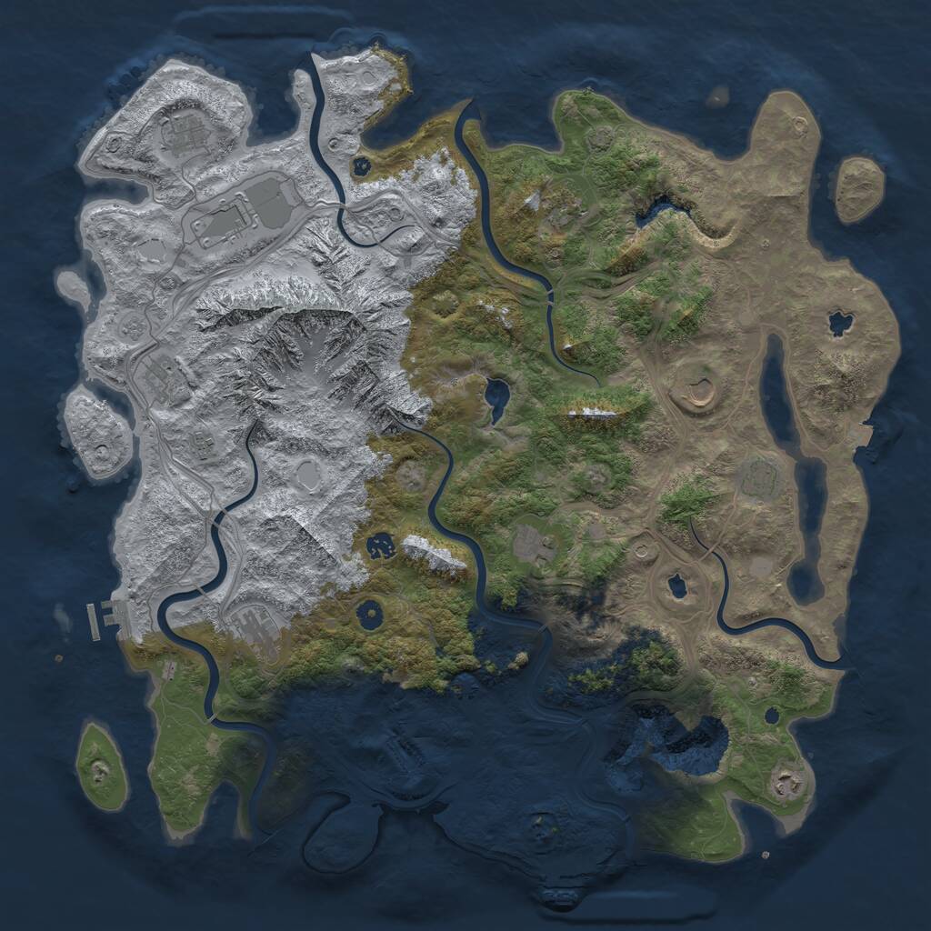 Rust Map: Procedural Map, Size: 5000, Seed: 813272349, 17 Monuments