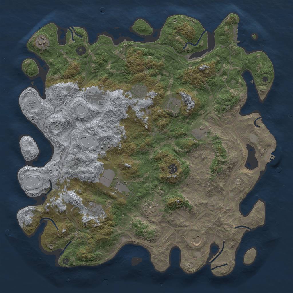 Rust Map: Procedural Map, Size: 4500, Seed: 150752861, 20 Monuments