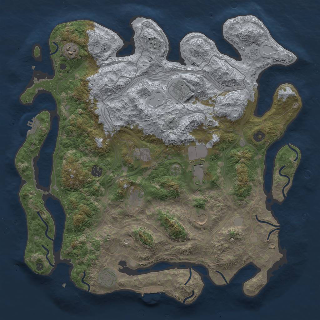 Rust Map: Procedural Map, Size: 4250, Seed: 1899525660, 18 Monuments