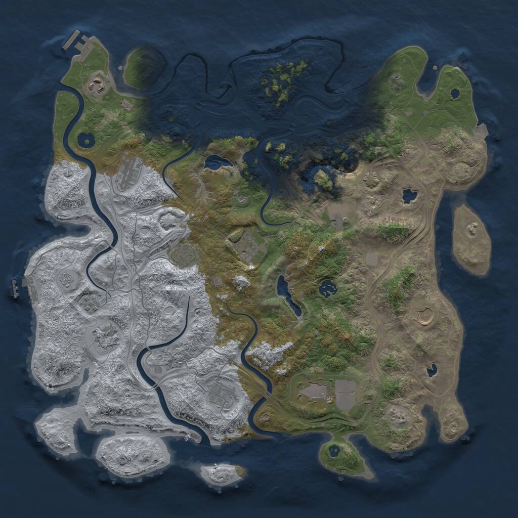 Rust Map: Procedural Map, Size: 4500, Seed: 564836, 17 Monuments