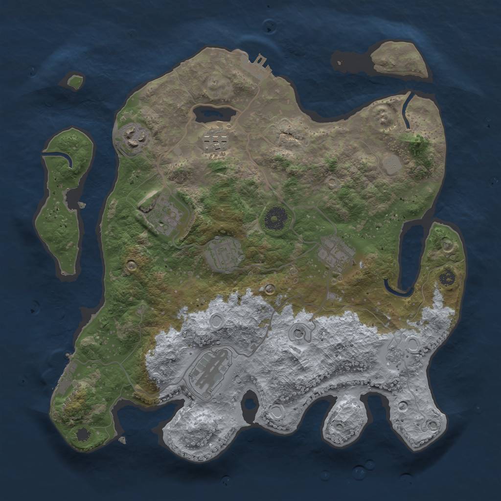Rust Map: Procedural Map, Size: 3250, Seed: 338950259, 15 Monuments