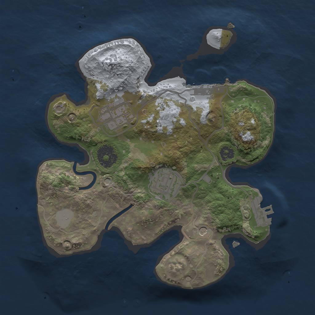 Rust Map: Procedural Map, Size: 2250, Seed: 164821459, 8 Monuments