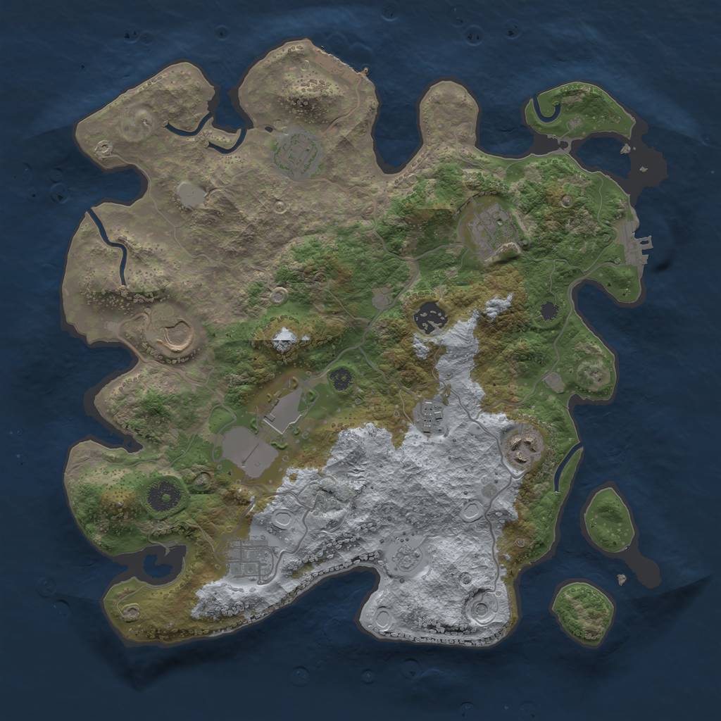 Rust Map: Procedural Map, Size: 3500, Seed: 12123523, 17 Monuments