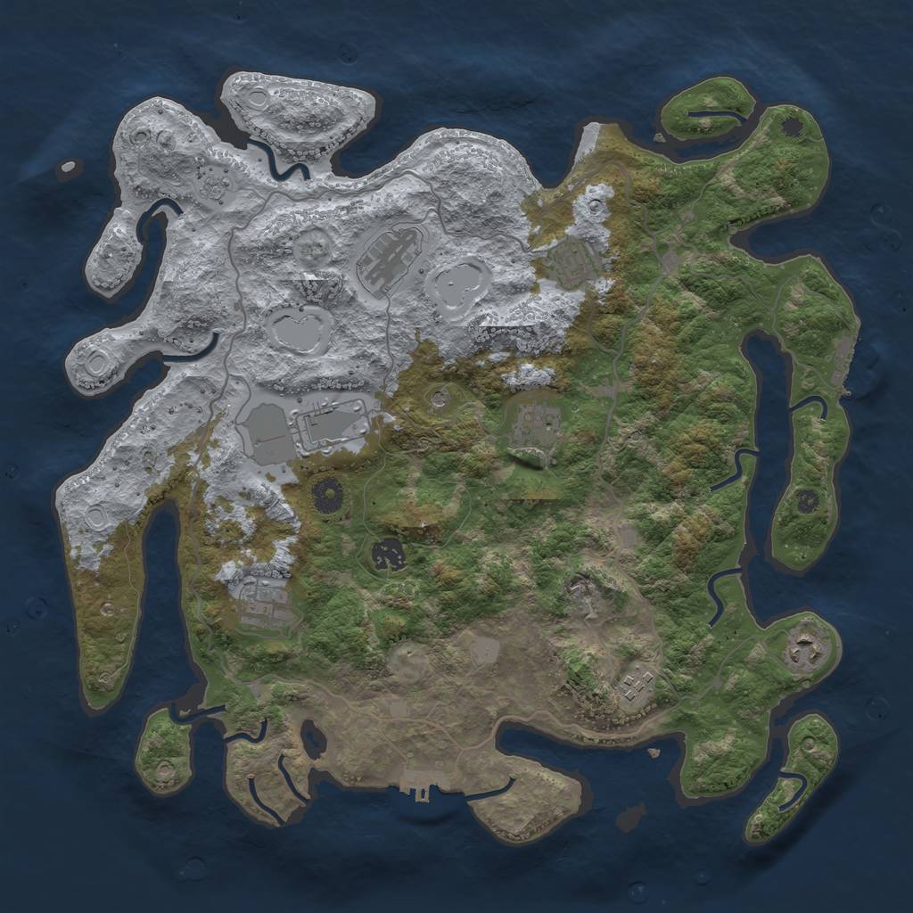 Rust Map: Procedural Map, Size: 4000, Seed: 376803, 17 Monuments