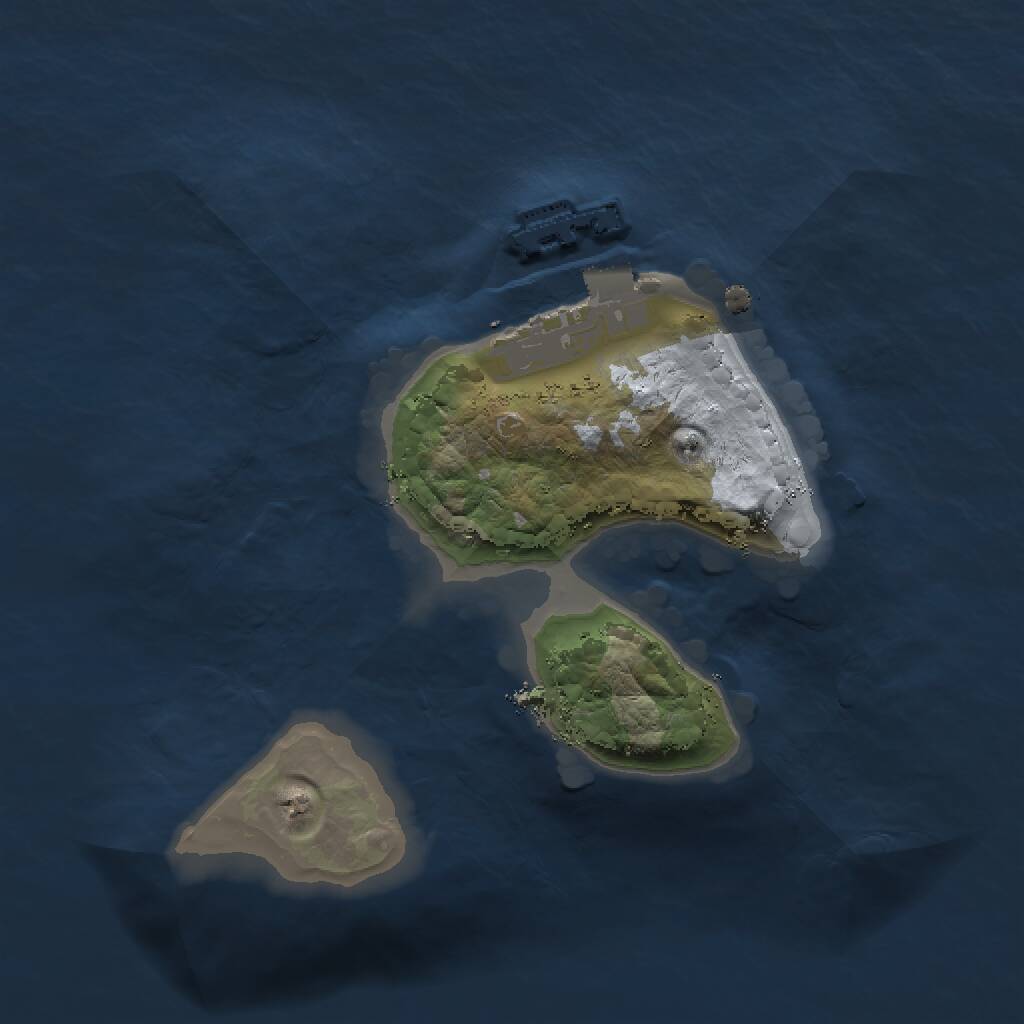 Rust Map: Procedural Map, Size: 1500, Seed: 1485184344, 2 Monuments