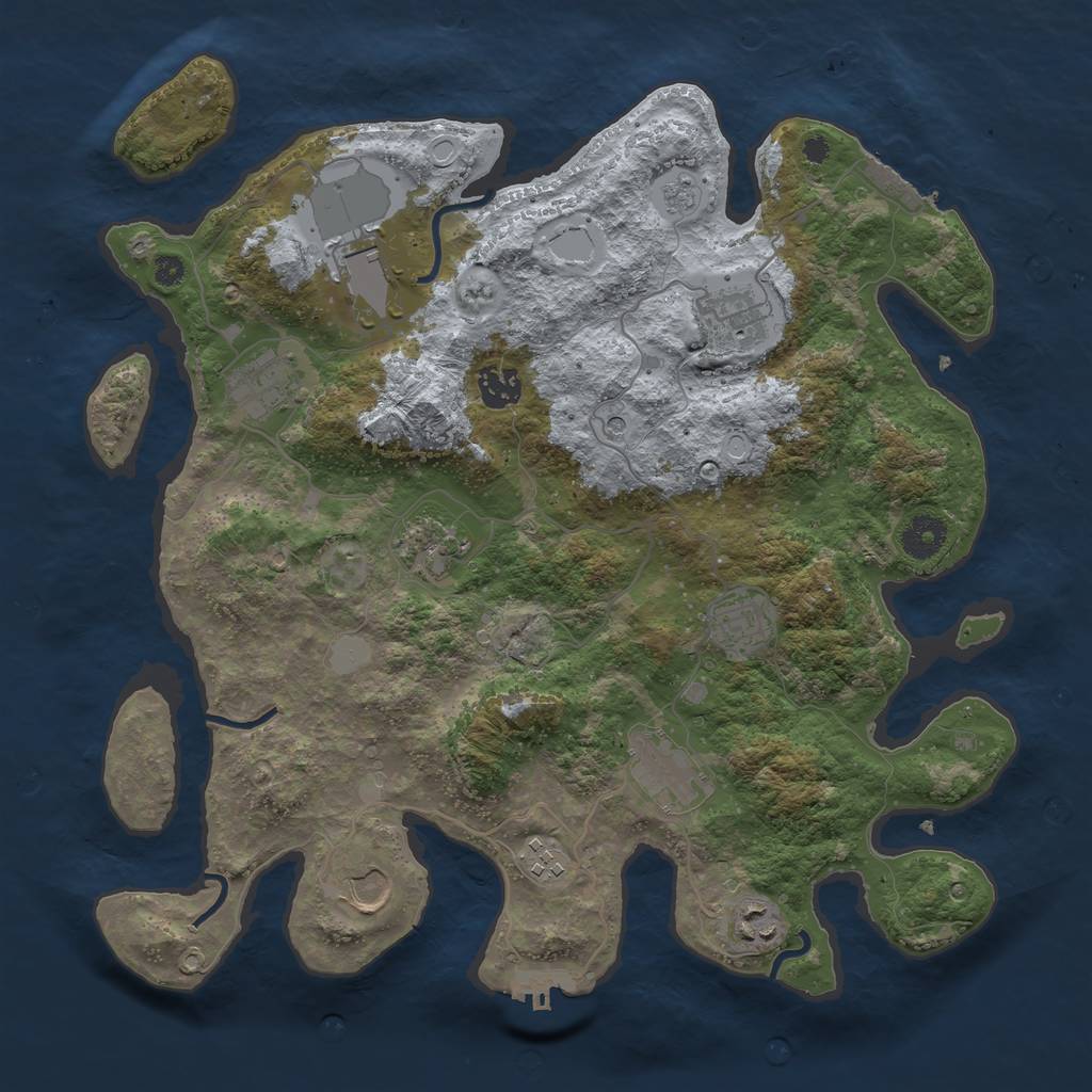Rust Map: Procedural Map, Size: 3700, Seed: 286, 19 Monuments