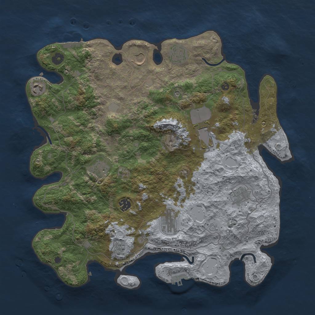 Rust Map: Procedural Map, Size: 4000, Seed: 414915502, 18 Monuments