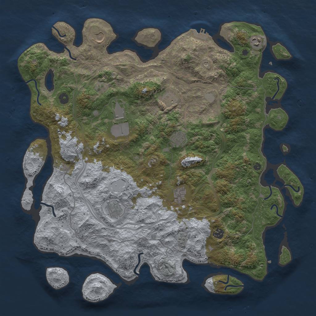 Rust Map: Procedural Map, Size: 4500, Seed: 12777777, 17 Monuments