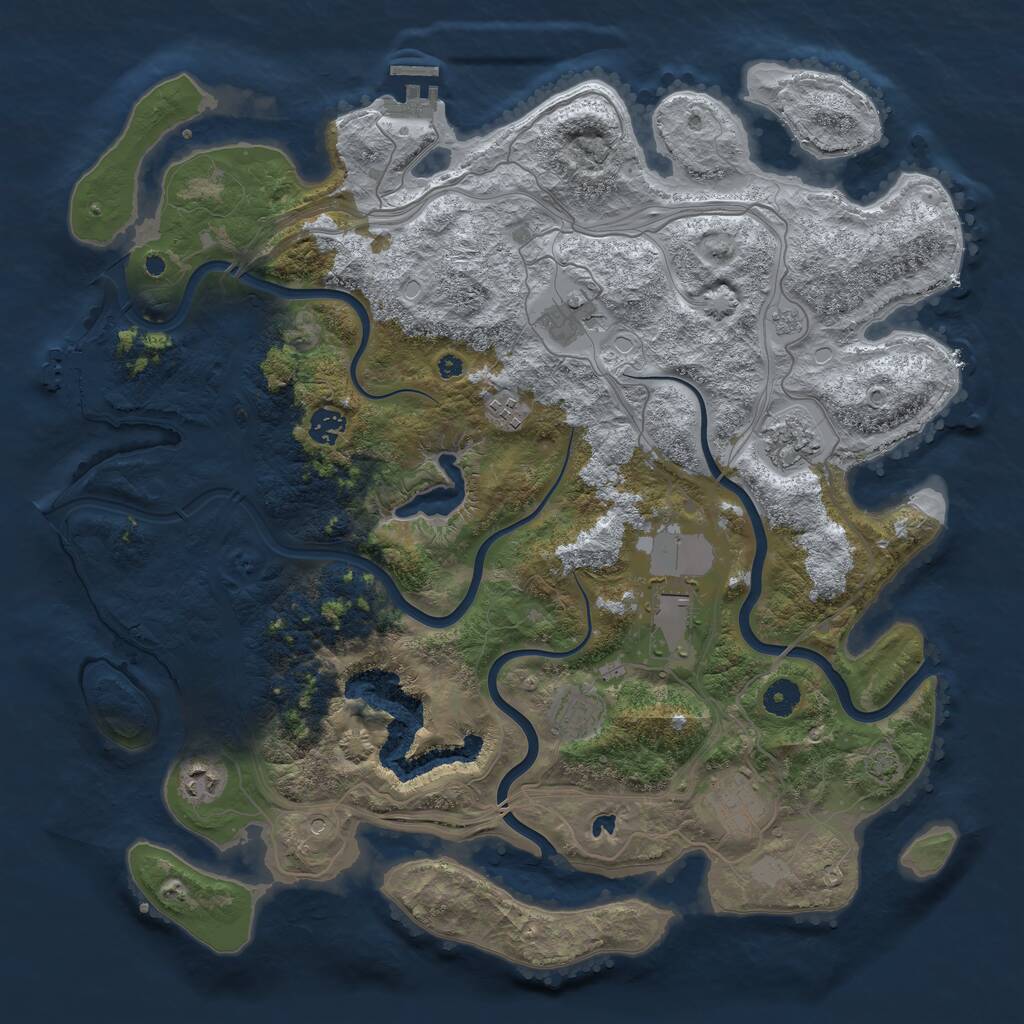 Rust Map: Procedural Map, Size: 4250, Seed: 370, 14 Monuments