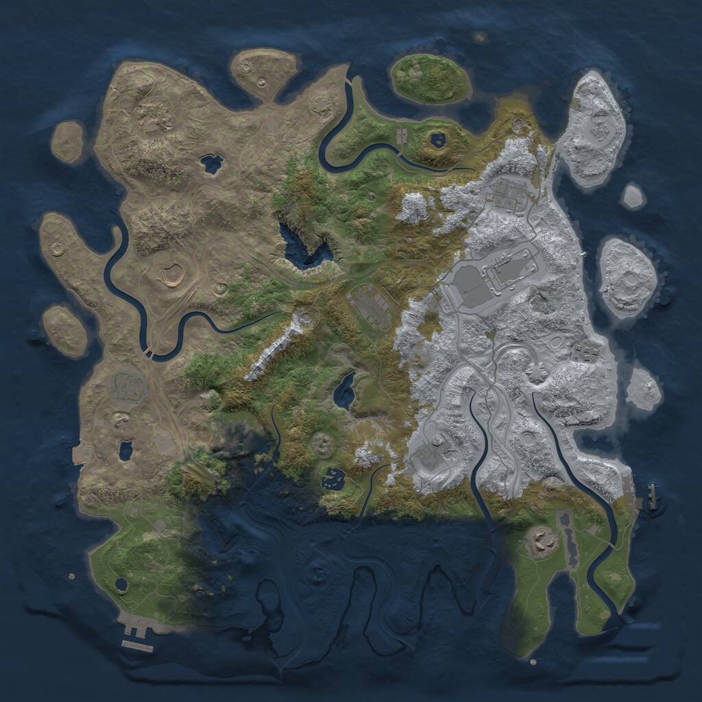 Rust Map: Procedural Map, Size: 4500, Seed: 1737274, 17 Monuments