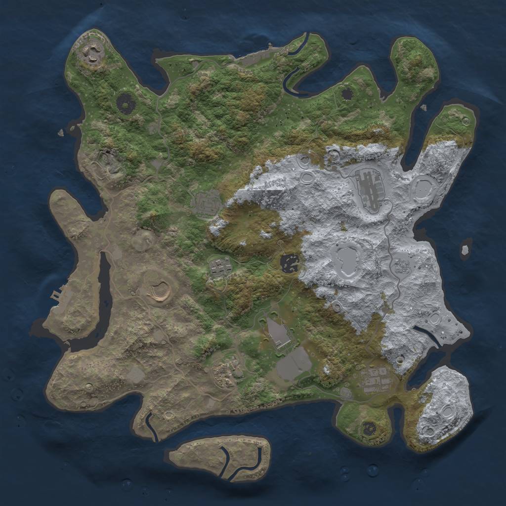 Rust Map: Procedural Map, Size: 3800, Seed: 5237, 18 Monuments